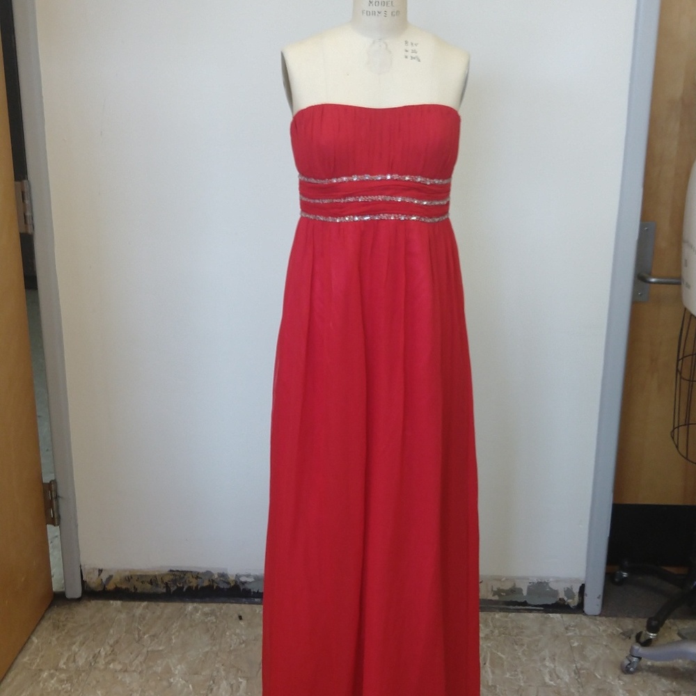 Strapless Red Gown